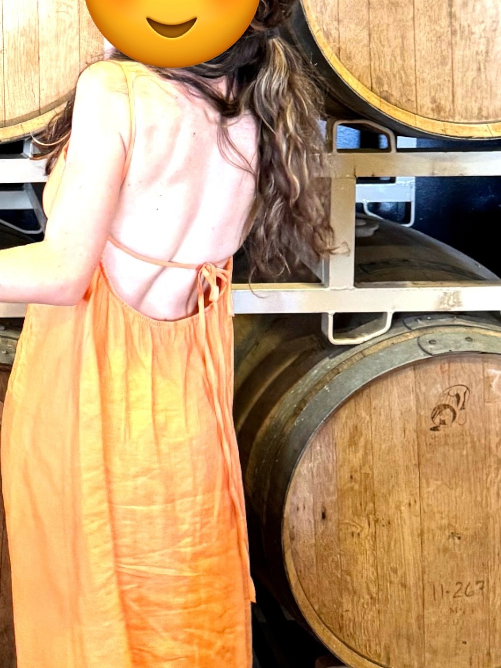 Zara Orange Backless Summer Dress
